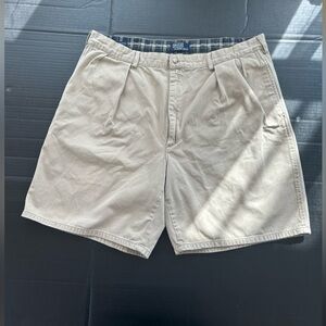VTG Polo Ralph Lauren Chino Shorts Mens Khaki 38 Pleated The Classic Golf Preppy